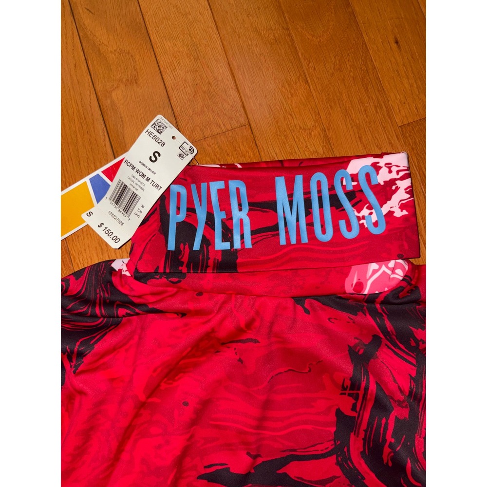 Reebok x Pyer Moss Red Marble Crop Mock Neck Top and Leggings Set HE6028 HE6053 - Picture 4 of 7